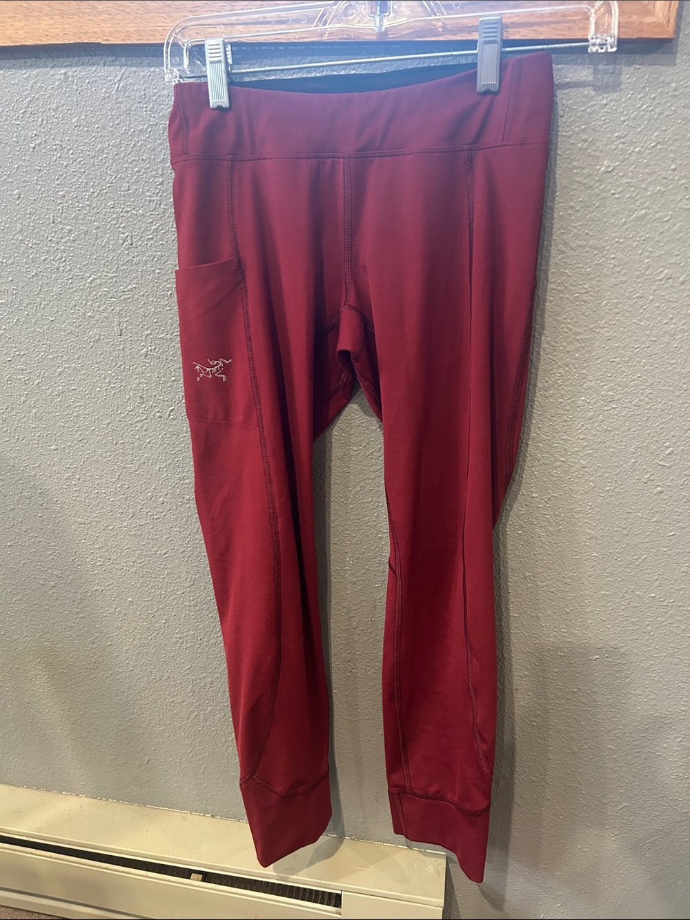 Arc'teryx Sunara Tights Burgundy Women's Performance Leggings with Side Pocket